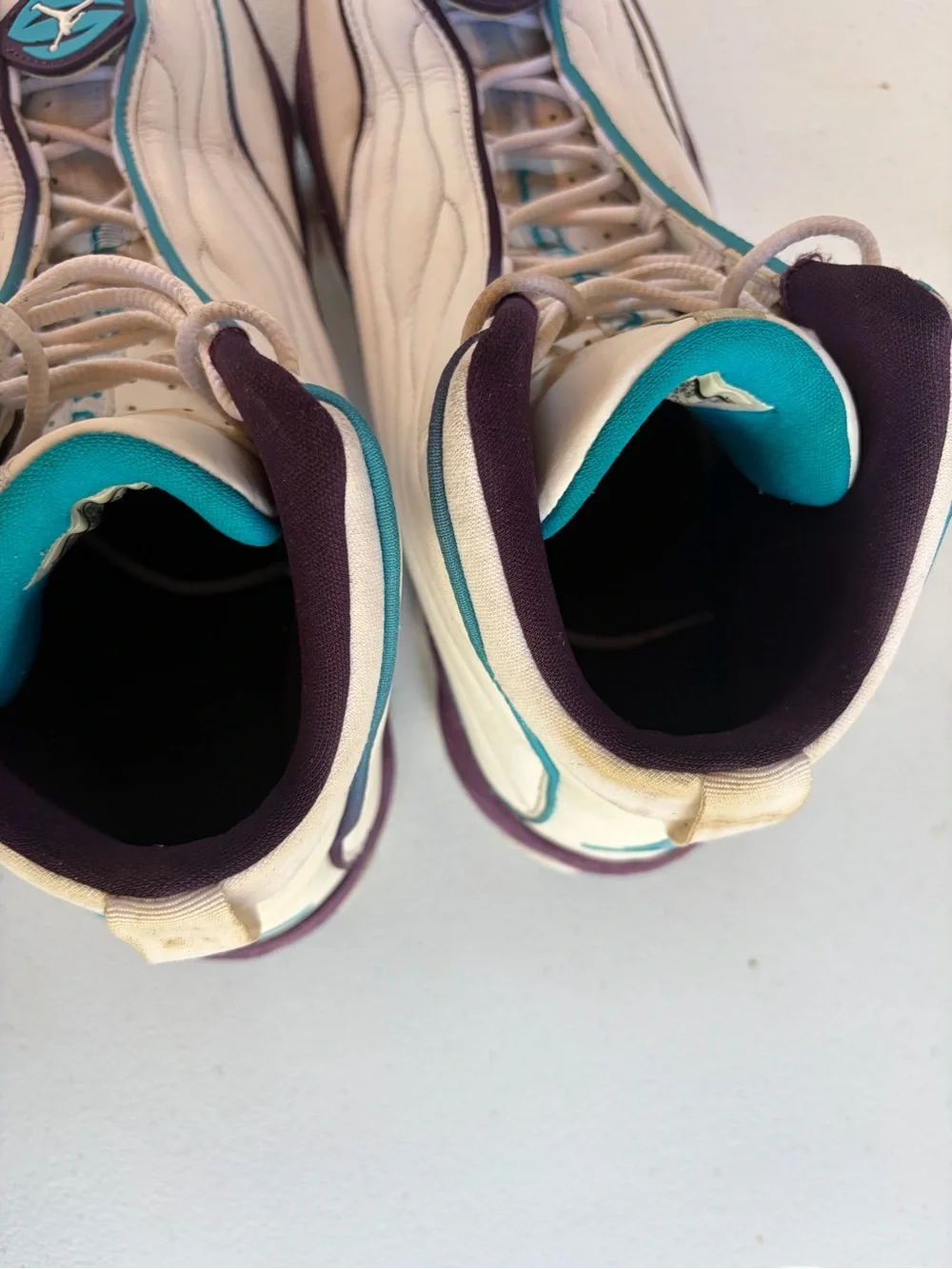 Jordan Men's White Teal and Black Basketball Sneakers
